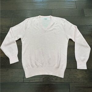 Vtg Christian Dior Sweater Mens XL Pink V Neck 100% Orion Acrylic READ